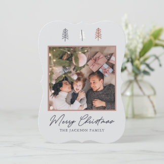 Cartão Mínimo Elegante de Saudação de Natal para C