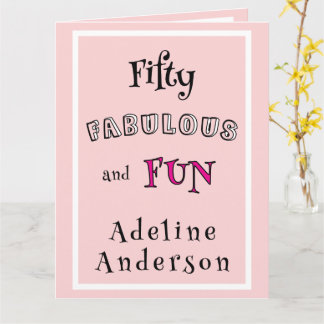 Cartão Mínimo Moderno Cinquenta Fabuloso Divertido Rosa 5