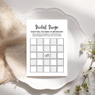 Cartão Mínimo Moderno de Bridal Bingo Bridal