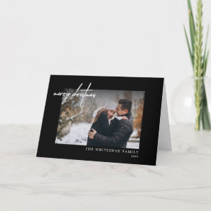 Cartão Mínimo Preto Preto Branco Feliz Natal