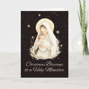 Cartão Ministro Natal Beneficia Madonna e Criança