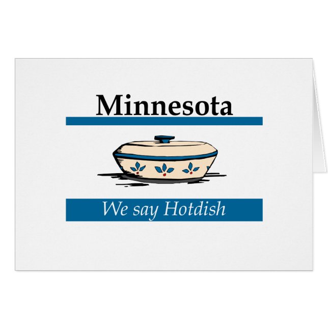 Cartão Minnesota: Dizemos "Hotdish" (Frente Horizontal)
