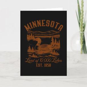 Cartão Minnesota Estado Viagem Minnesota Loon Comum Souve