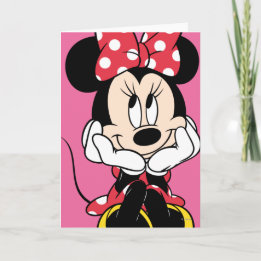 Cartão Minnie Vermelha | Cabeça nas Mãos