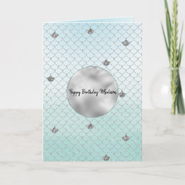 Cartão Mint Blue Ombre Silver Sereia