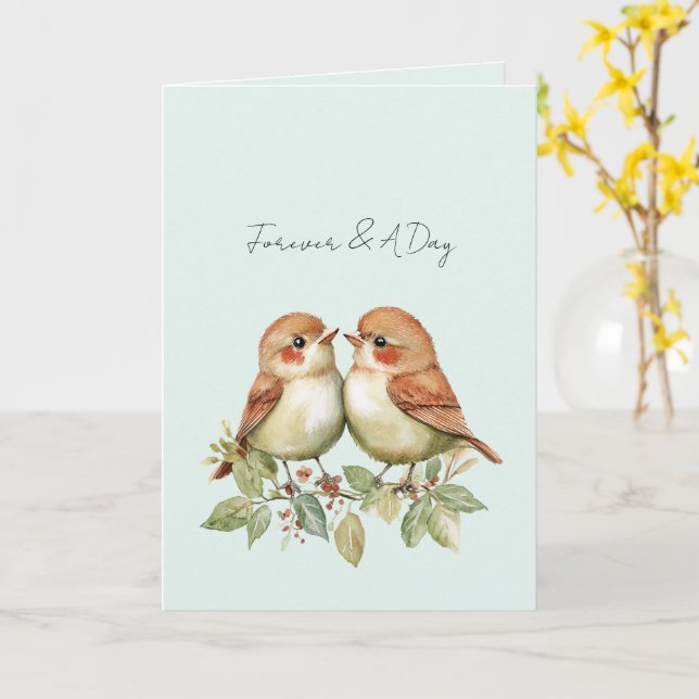 Cartão Mint Forever Love Birds (Flor Amarela)