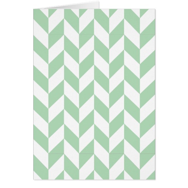 Cartão Mint Green Herringbone Pattern (Frente)
