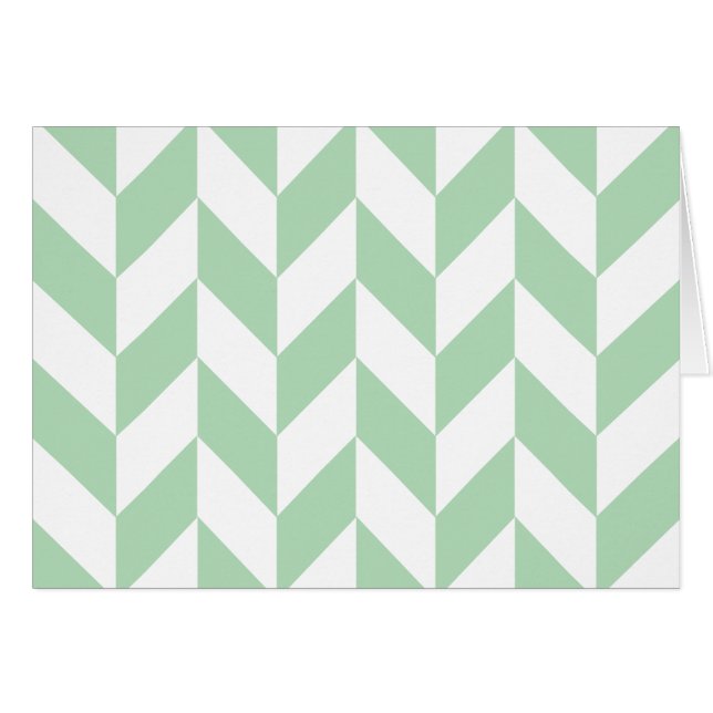 Cartão Mint Green Herringbone Pattern (Frente Horizontal)
