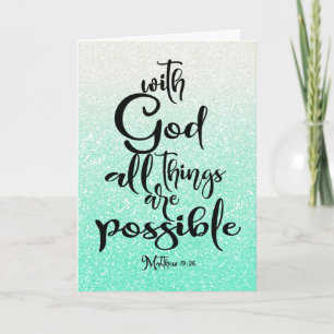 Cartão Mint Green Matthew 19:26 Tudo é possível