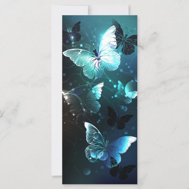 Cartão Mint Night Butterflies (Frente)