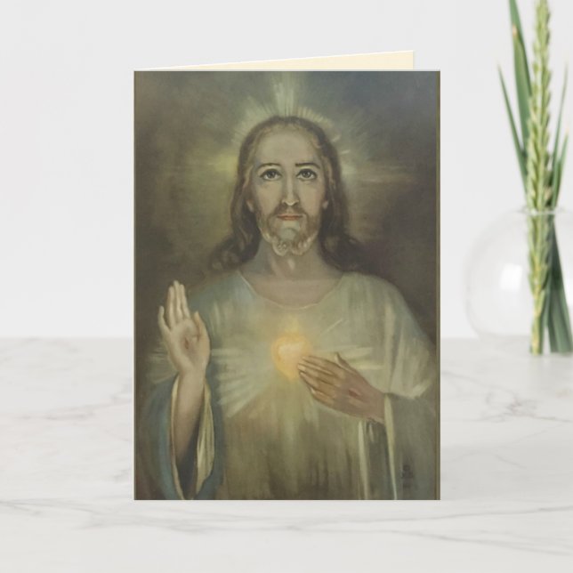 Cartão Miraculous Sacred Heart of Jesus Card Blank Inside (Frente)