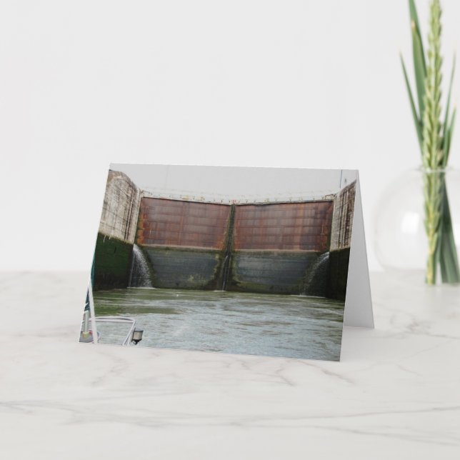 Cartão Miraflores Locks, Canal do Panamá (Frente)