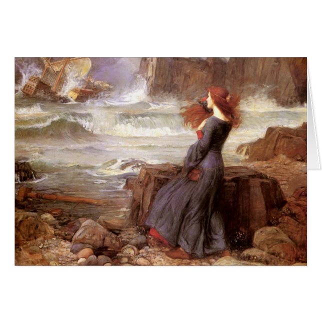 Cartão Miranda - O Tempest de John William Waterhouse (Frente Horizontal)