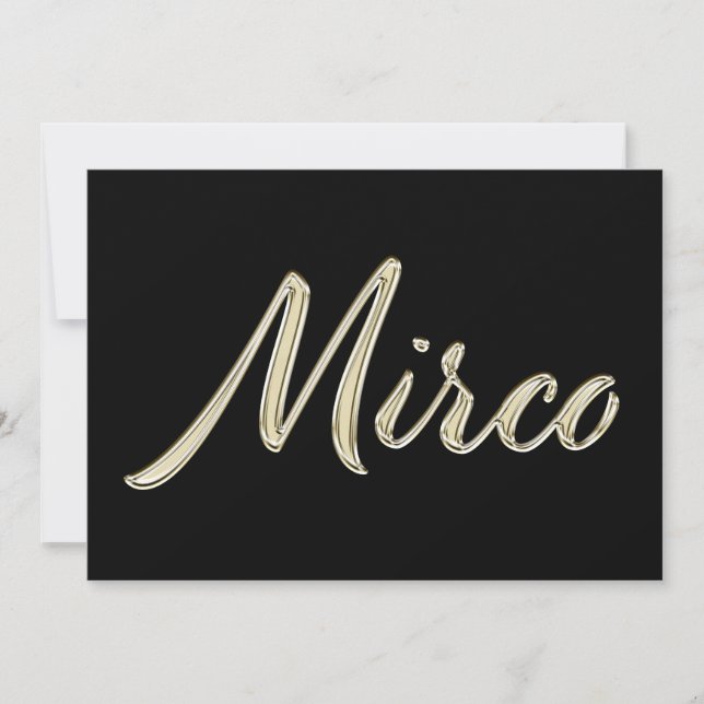 Cartão Mirco Name white gold Handwriting Karte (Frente)