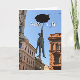 Cartão Mire alto. Incentivo.