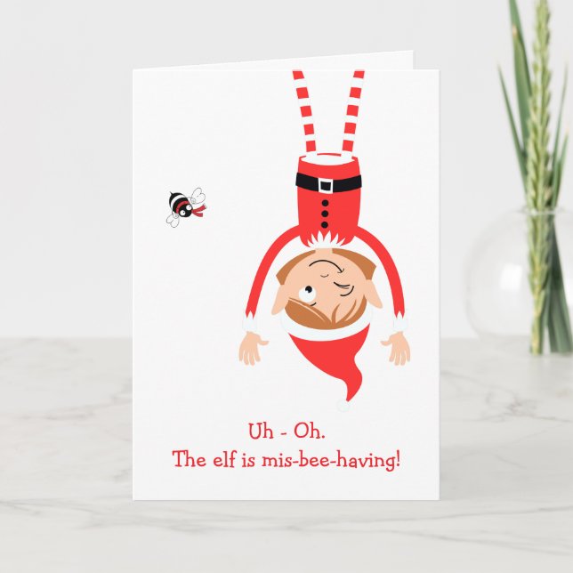 Cartão  Mis-Bee-Having Elf Holiday Card (Frente)