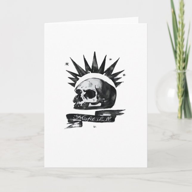 Cartão Misfit Skull Creative CharacteFolded Greeting Card (Frente)