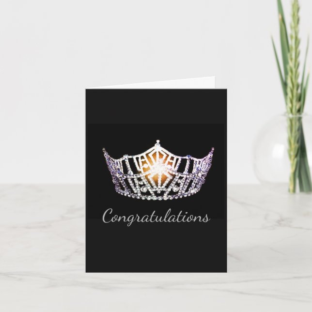 Cartão Miss America Silver Crown Greeting Card-Congrats (Frente)