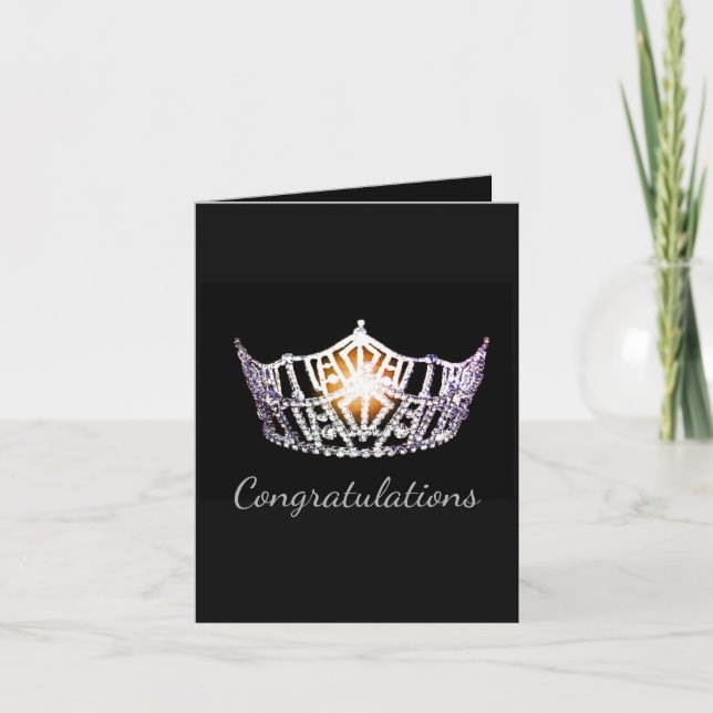 Cartão Miss America Silver Crown Greeting Card-Congrats (Frente)