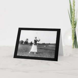 Cartão Miss E. Pickhardt Playing Golf 1914