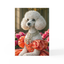 Miss Lady  Poodle Blank Card