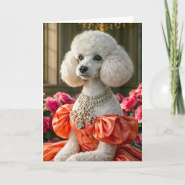 Cartão Miss Lady Poodle Blank Card