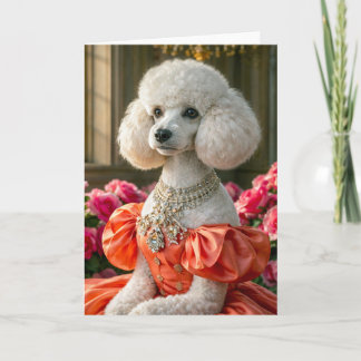 Cartão Miss Lady  Poodle Blank Card