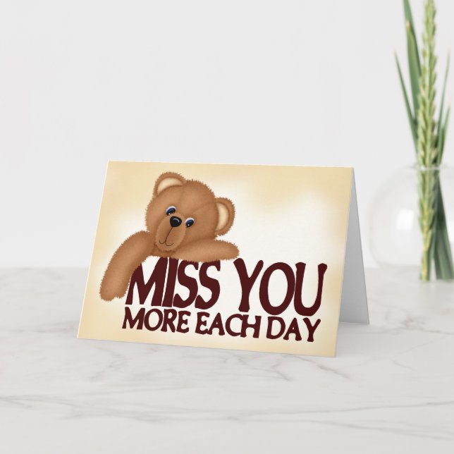 Cartão Miss You Bear (Frente)