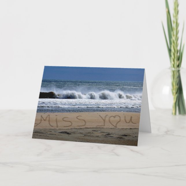 Cartão Miss You Card Beach (Frente)