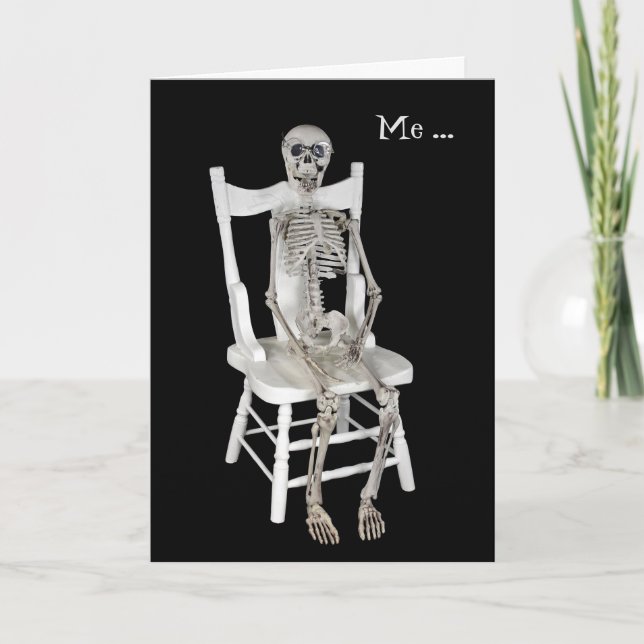 Cartão miss you-skeleton on chair (Frente)