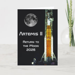Cartão Missão Artemis II na Lua