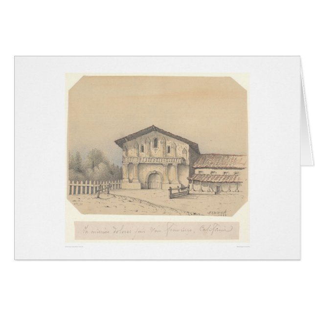 Cartão Missão Delores do La, San Francisco, CA (1205) (Frente Horizontal)