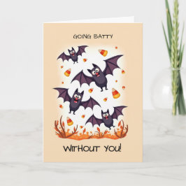 Cartão Missing You at Halloween Going Batty Cute Bats