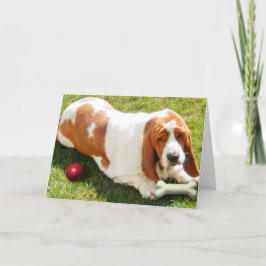 Cartão "Missing You" com Basset Hound