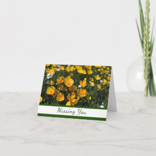 Cartão Missing You Field of Poppies Notecard