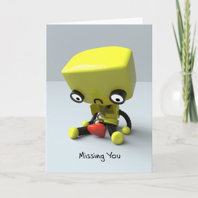Cartão Missing You - Sad Robot (Frente)