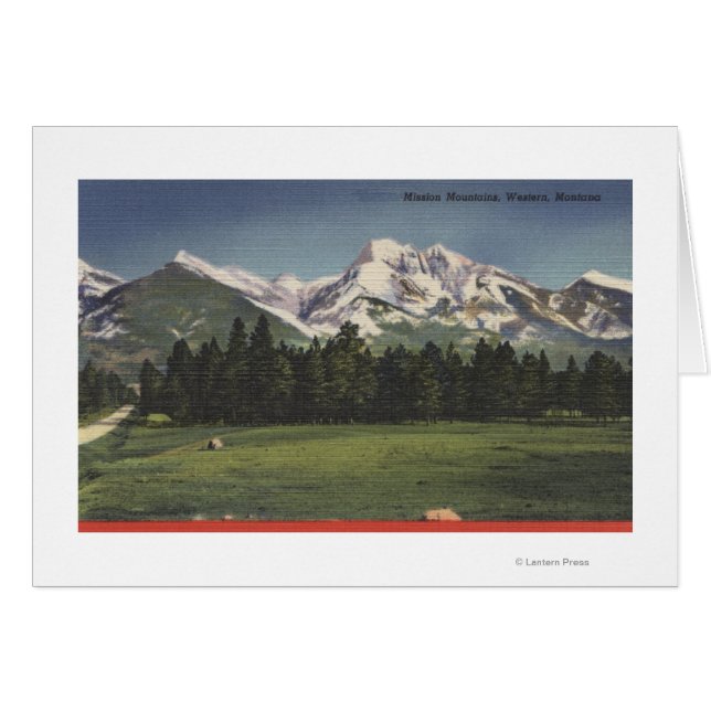 Cartão Mission Mountain View em Montana (Frente Horizontal)