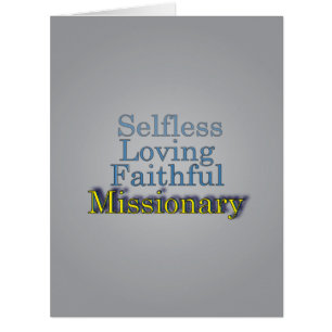 Cartão Missionário fiel Loving altruísta
