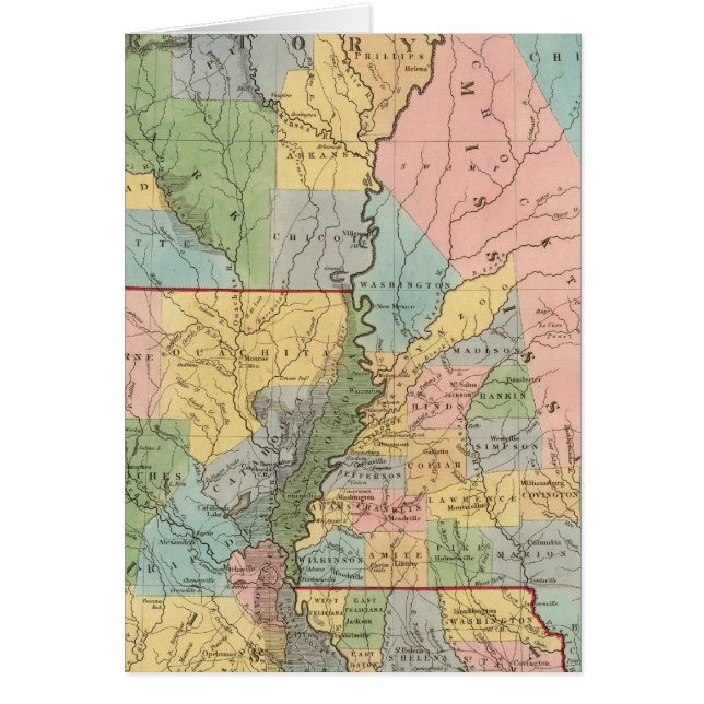 Cartão Mississippi, Louisiana, Arkansas (Frente)