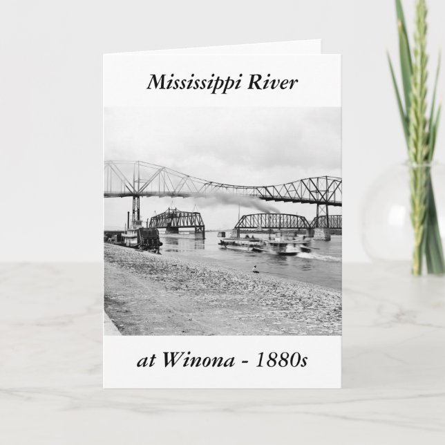Cartão Mississippi River at Winona, 1880s (Frente)