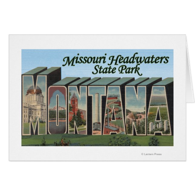 Cartão Missouri Headwater Park, Montana (Frente Horizontal)