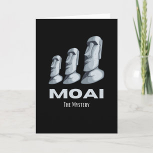 Cartão Mistério das Cabeças das Estátuas Moai da Ilha de