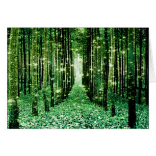 Cartão Mistério Verde da Floresta Mágica