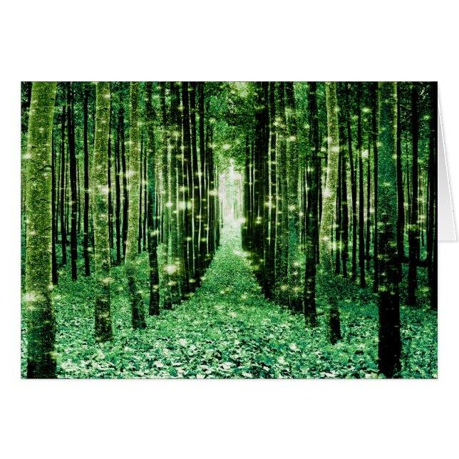Cartão Mistério Verde da Floresta Mágica (Frente Horizontal)