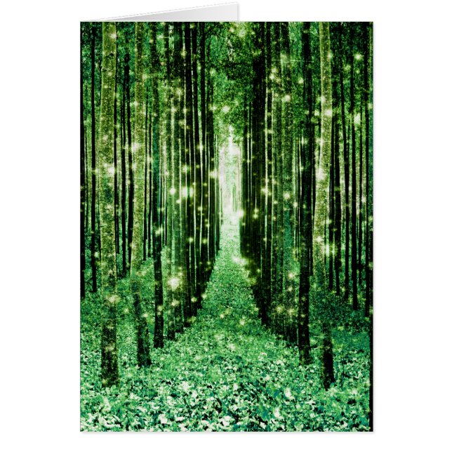 Cartão Mistério Verde da Floresta Mágica (Frente)