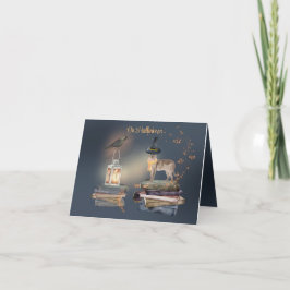 Cartão Místico De Halloween Do Gato