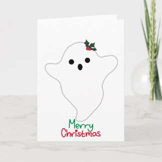 Cartão Mistletoe Ghost Feliz Natal
