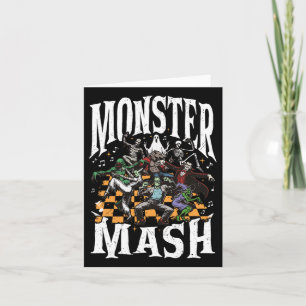 Cartão Mistura de Monstro Retro Halloween Divertido Monst