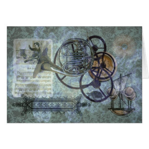 Cartão Mistura de Steampunk da trompa francesa