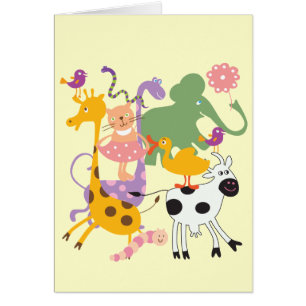 Cartão Mistura variada animal